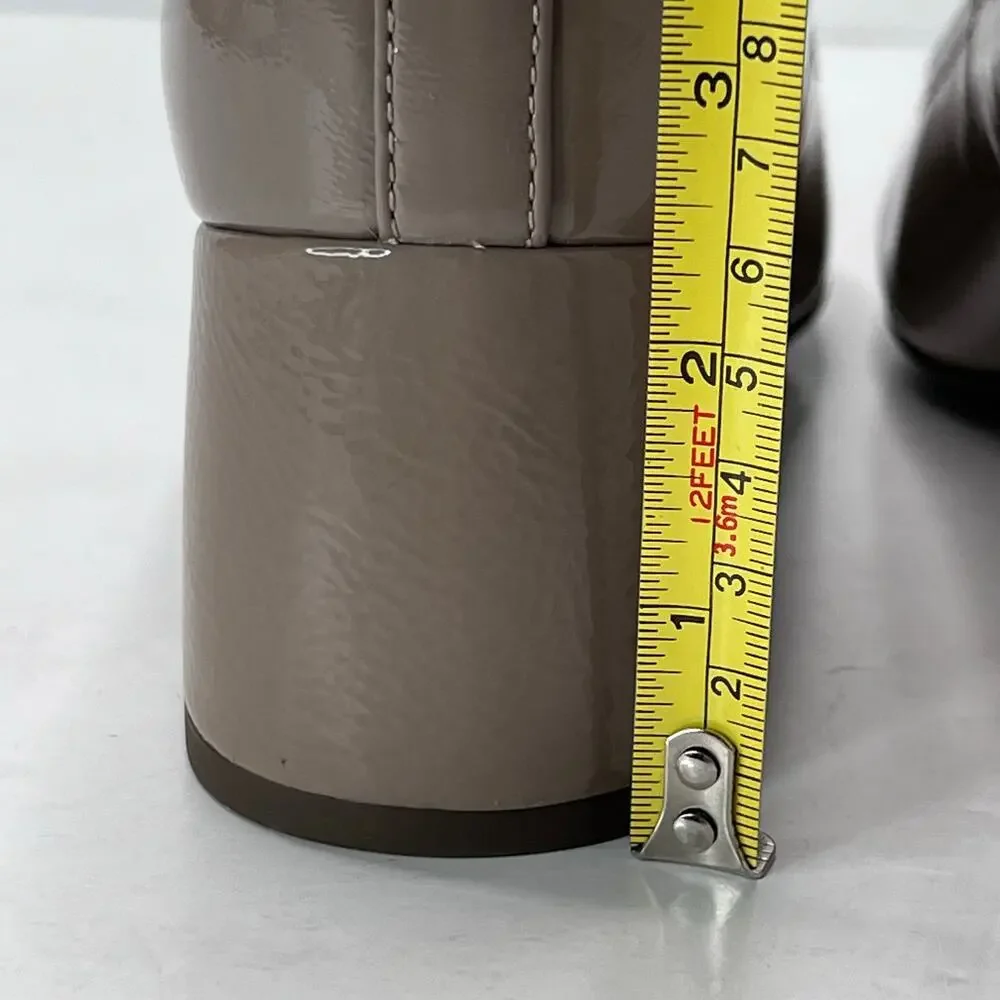 Vionic Carmel Patent Leather Slip On Chunky Heel Taupe Women's 9 M NWOB - Picture 8 of 11